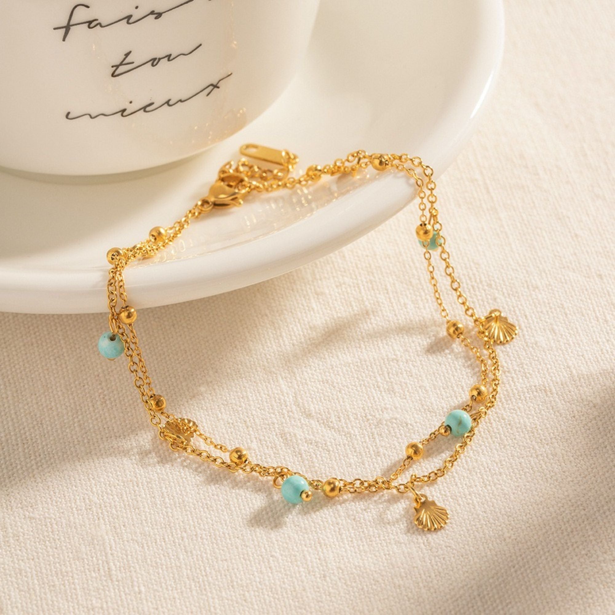 Bleu Shell Anklet