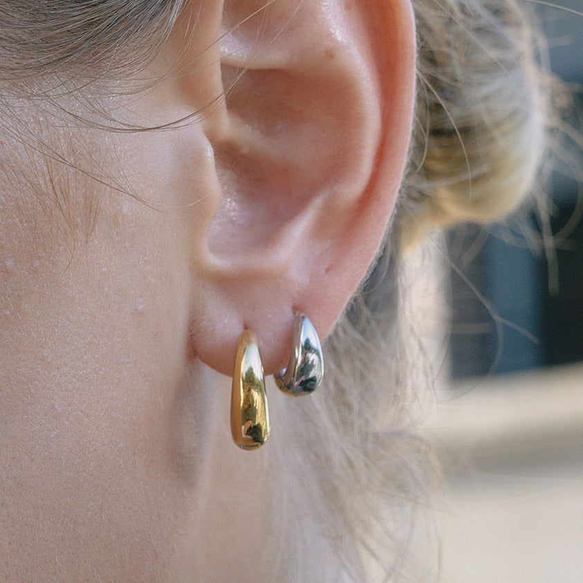 Sliver Gold Hoops - Large