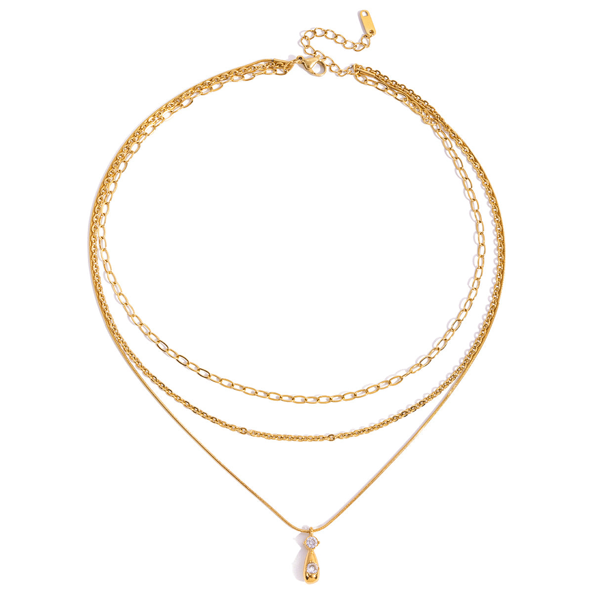 Layered Gold Drop Necklace