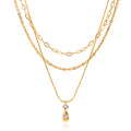 Layered Gold Drop Necklace